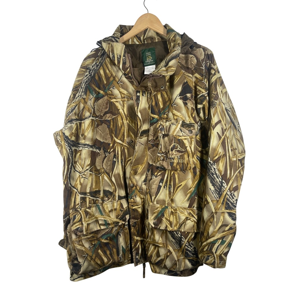 Ducks Unlimited Whitewater Outdoors Camo Hunting Jacket DU-WET-1072 Mens Medium